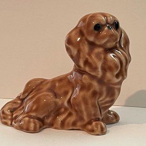 Pretty Vintage Porcelain Pekingese Dog Figurine